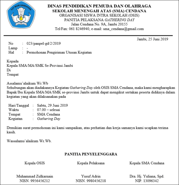 Contoh Surat Dinas Sekolah 56+ Koleksi Gambar