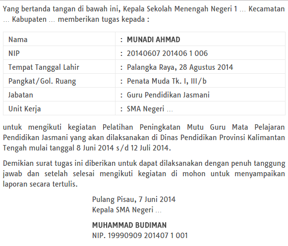 Detail Contoh Surat Dinas Tugas Nomer 54