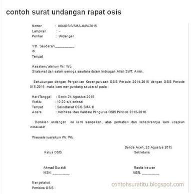 Detail Contoh Surat Dinas Undangan Rapat Osis Nomer 18