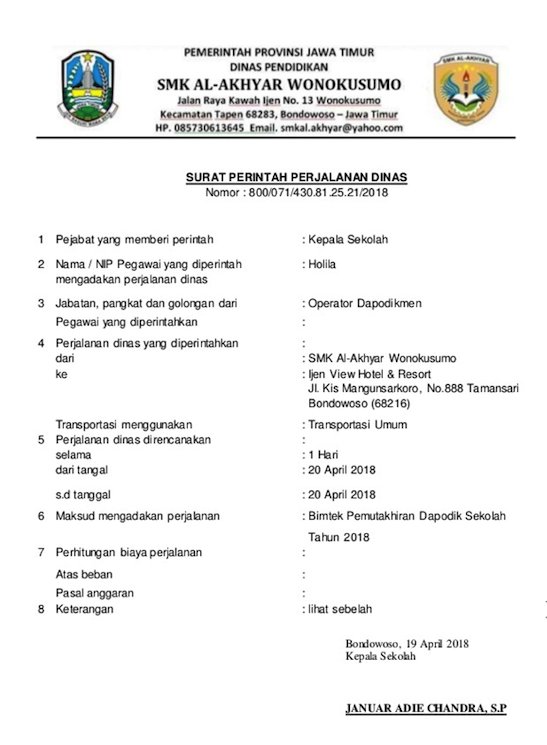 Detail Contoh Surat Dinas Untuk Sekolah Nomer 48