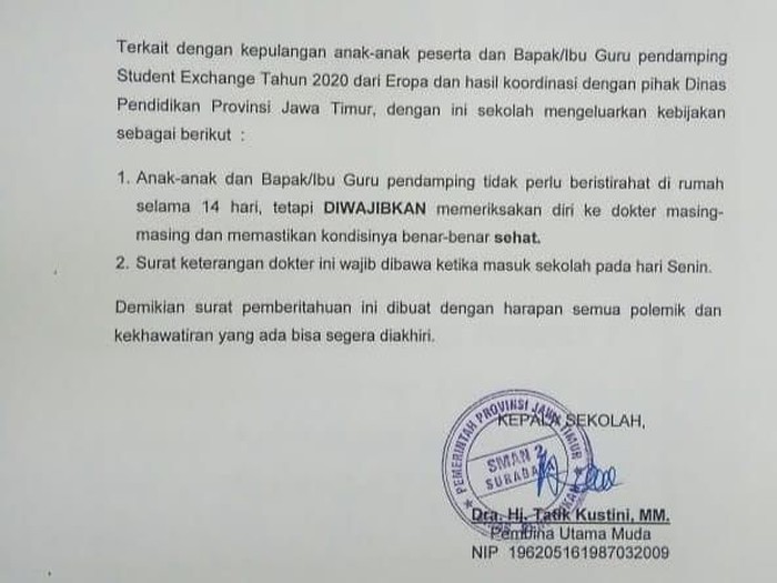 Detail Contoh Surat Dirumahkan Karena Corona Nomer 2