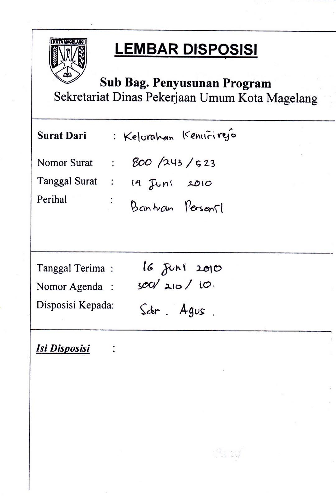 Detail Contoh Surat Disposisi Tidak Langsung Nomer 2