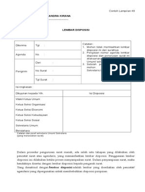 Detail Contoh Surat Disposisi Tidak Langsung Nomer 22