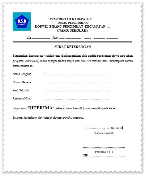 Detail Contoh Surat Diterima Di Sekolah Nomer 24