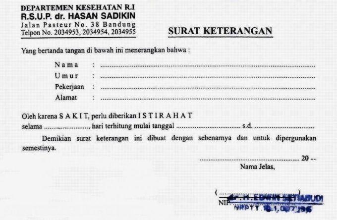 Detail Contoh Surat Dokter Bandung Nomer 18