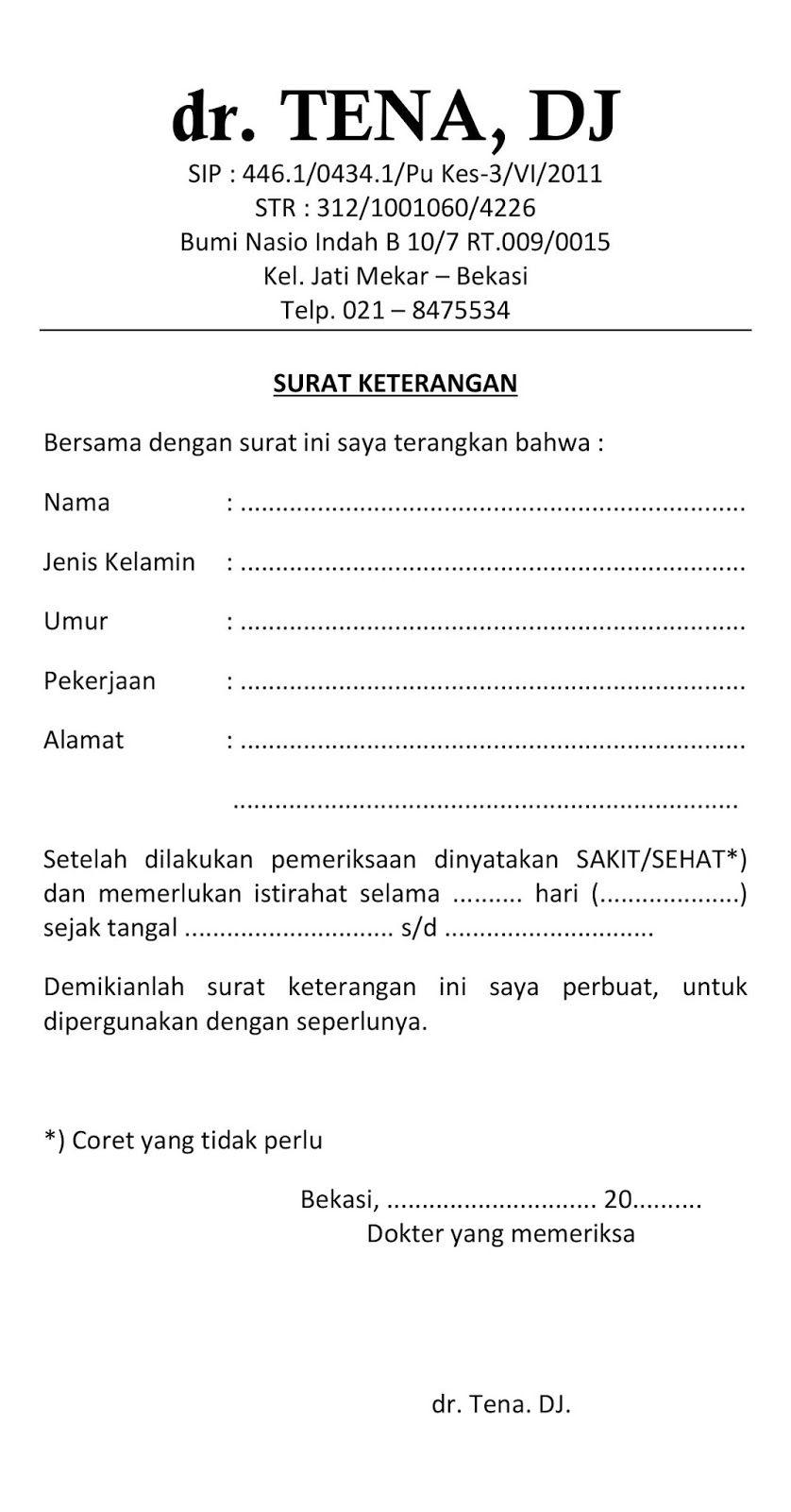 Detail Contoh Surat Dokter Bandung Nomer 46