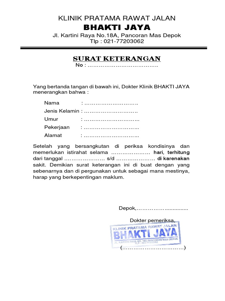 Detail Contoh Surat Dokter Rumah Sakit Nomer 14