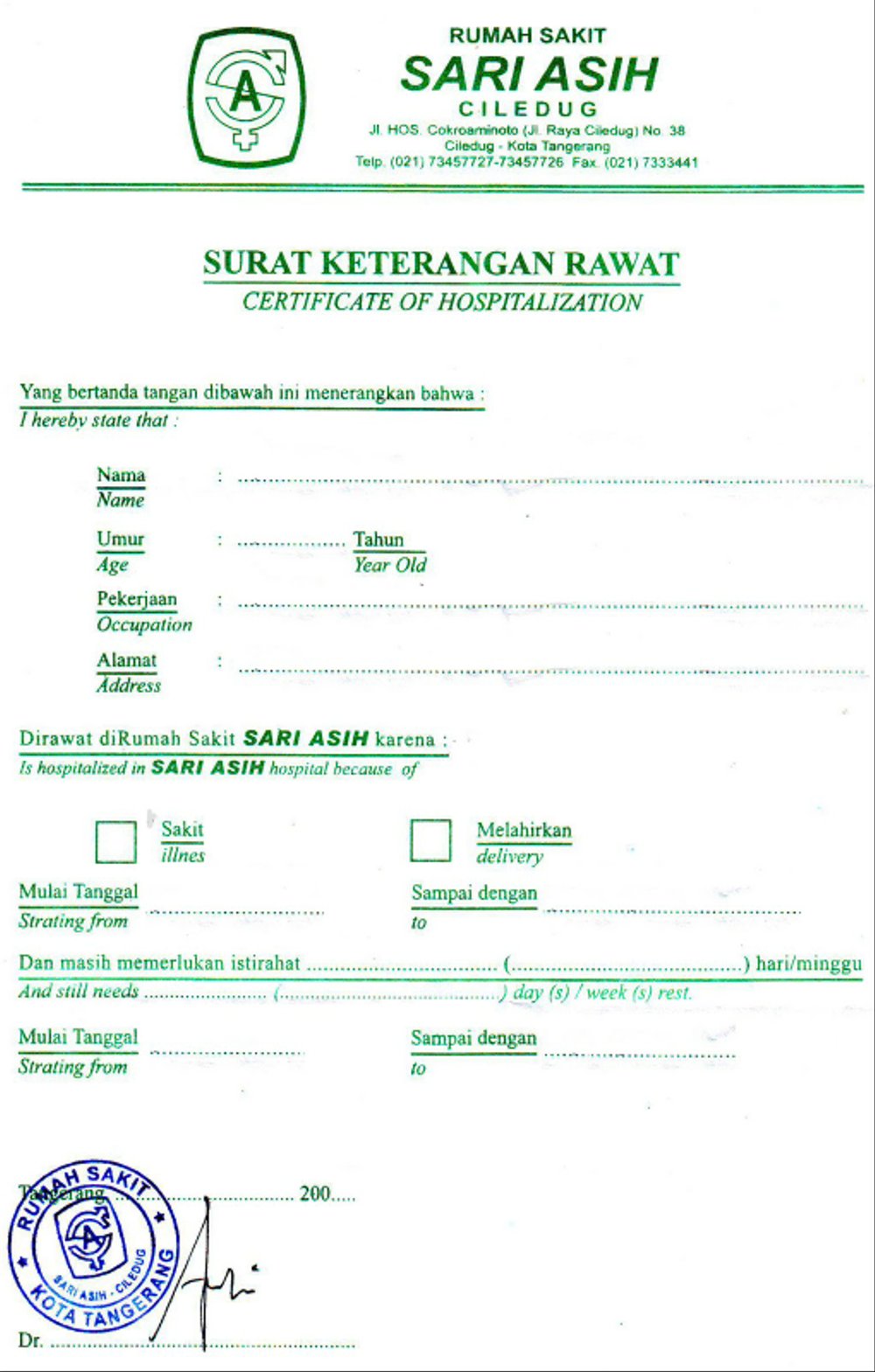 Detail Contoh Surat Dokter Rumah Sakit Nomer 33