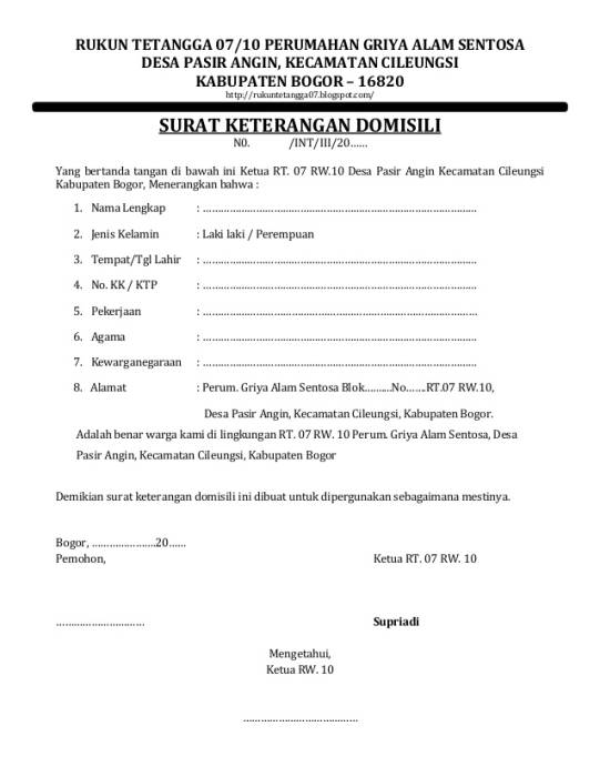 Detail Contoh Surat Domisili Jakarta Nomer 12