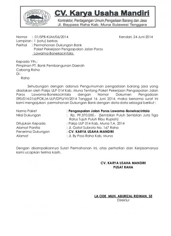 Detail Contoh Surat Dukungan Alat Berat Nomer 19