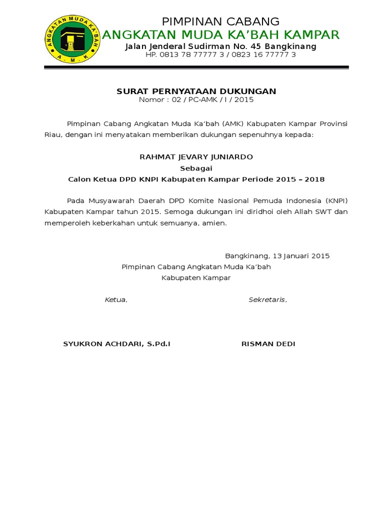 Detail Contoh Surat Dukungan Pencalonan Nomer 15