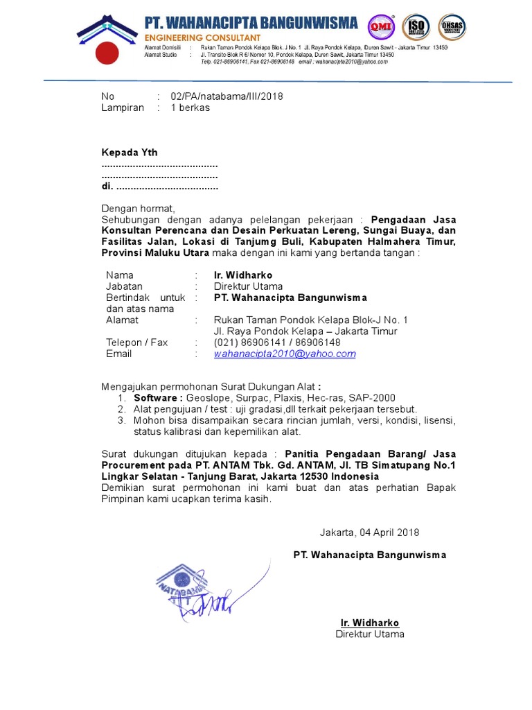 Detail Contoh Surat Dukungan Supplier Nomer 20