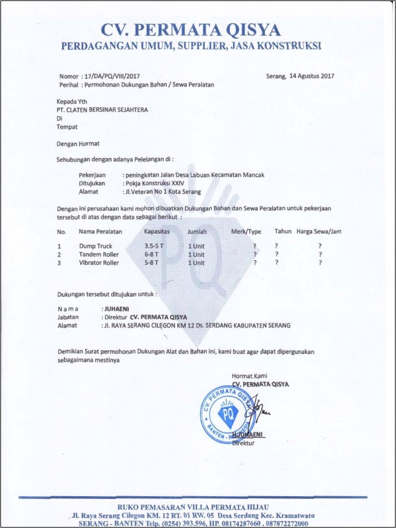 Detail Contoh Surat Dukungan Supplier Nomer 21