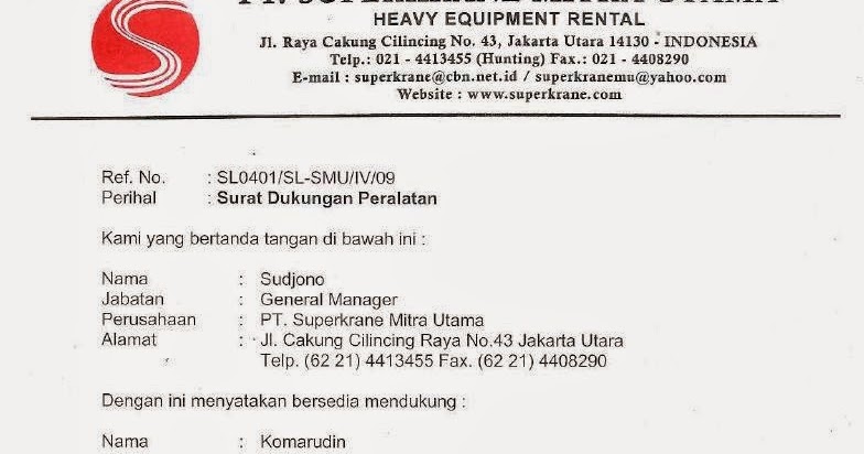 Detail Contoh Surat Dukungan Supplier Nomer 10