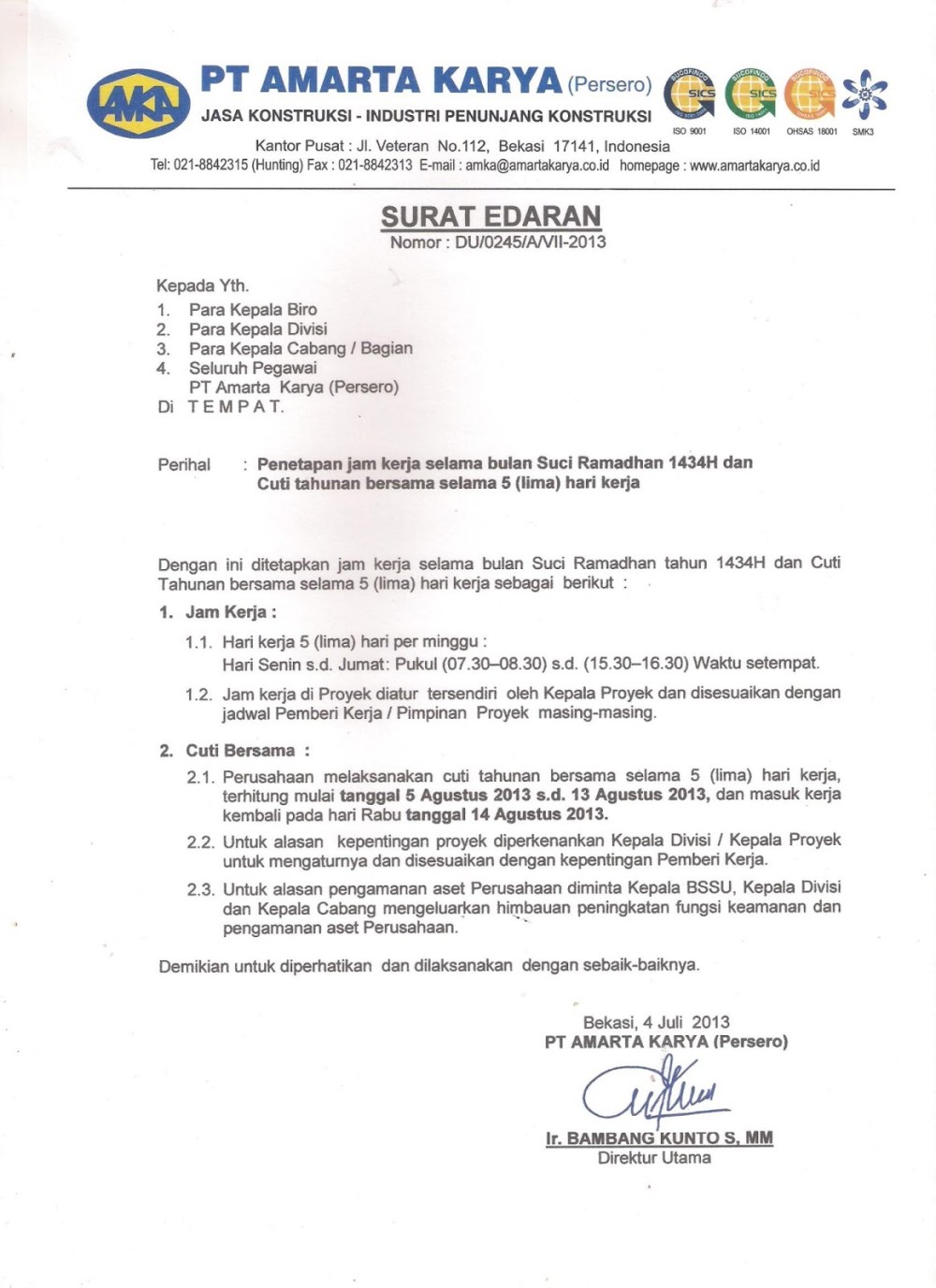 Download Contoh Surat Edaran Khusus Nomer 10