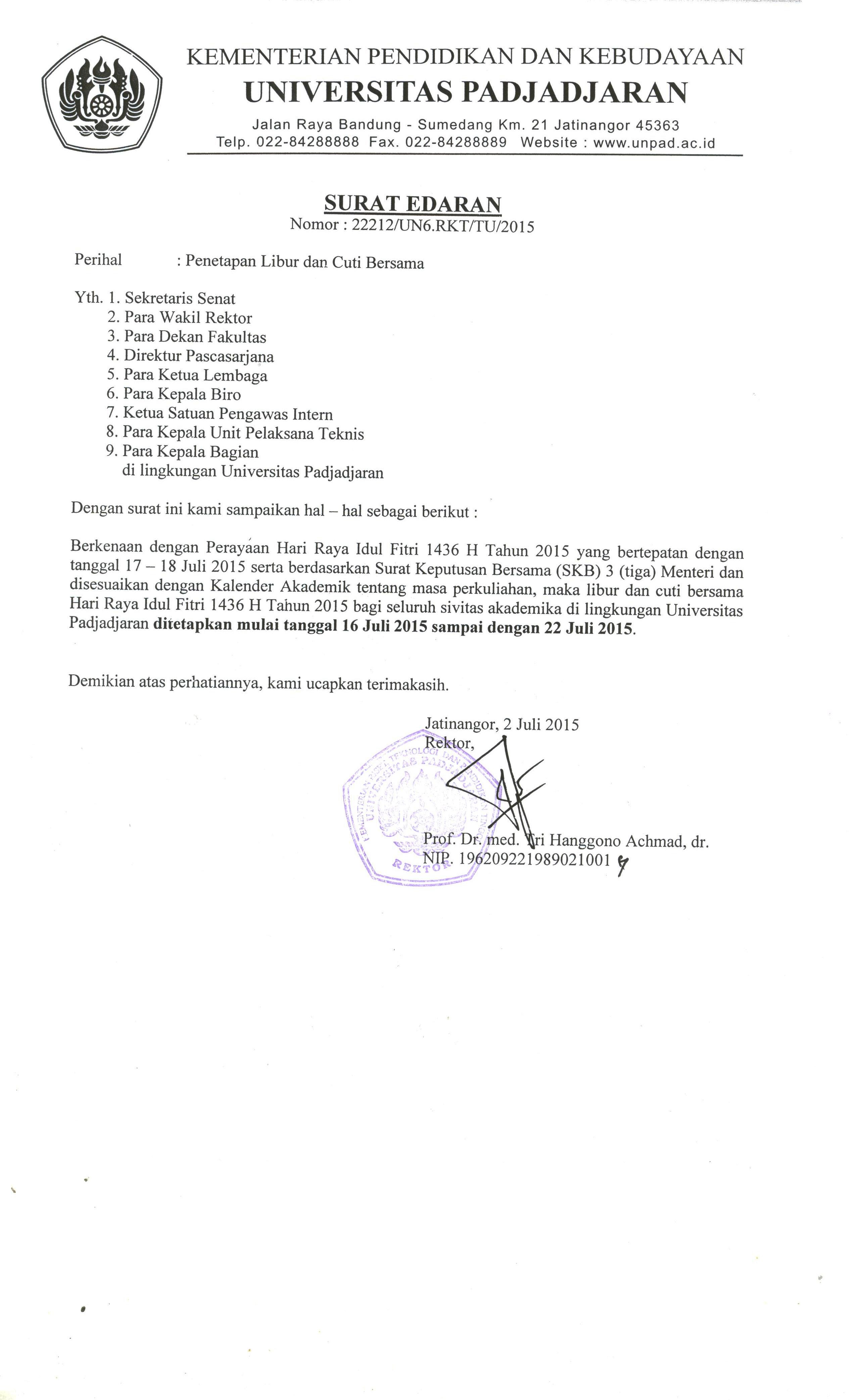Detail Contoh Surat Edaran Libur Hari Raya Idul Fitri Nomer 11