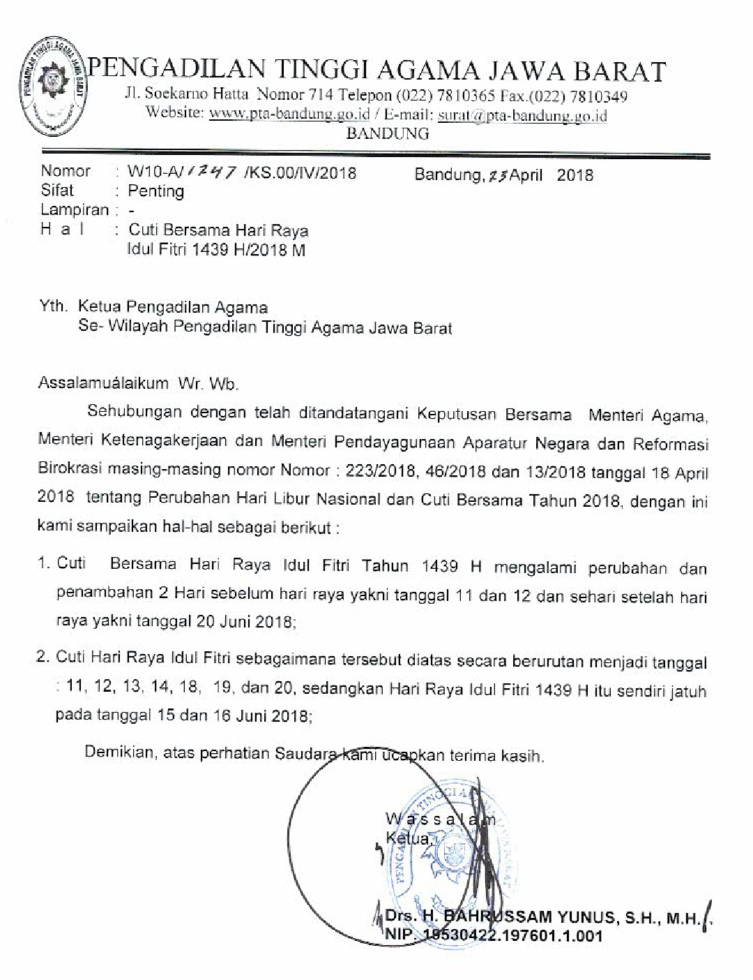 Detail Contoh Surat Edaran Libur Hari Raya Idul Fitri Nomer 13