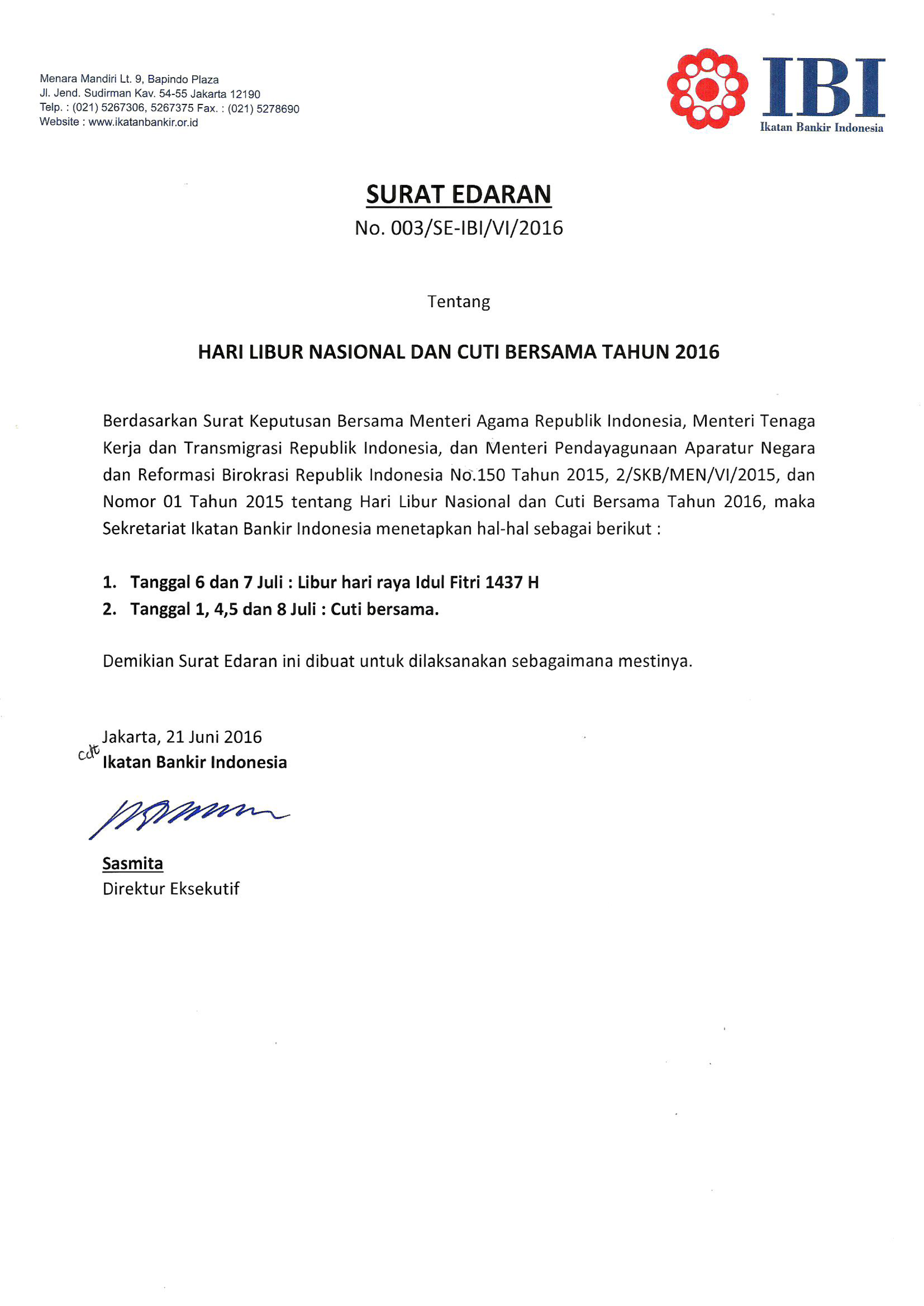 Detail Contoh Surat Edaran Libur Hari Raya Idul Fitri Nomer 28