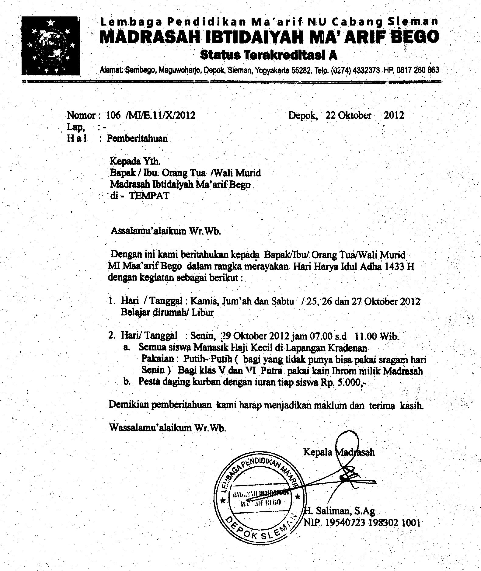 Detail Contoh Surat Edaran Libur Sekolah Nomer 47