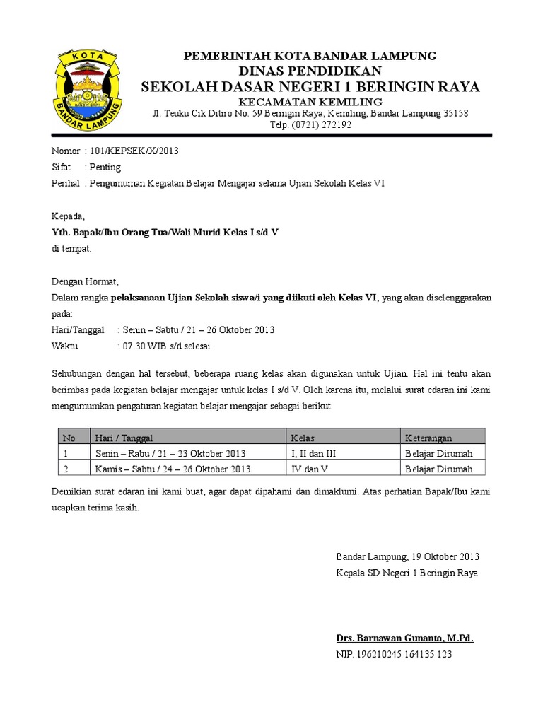 Detail Contoh Surat Edaran Pemberitahuan Libur Nomer 21