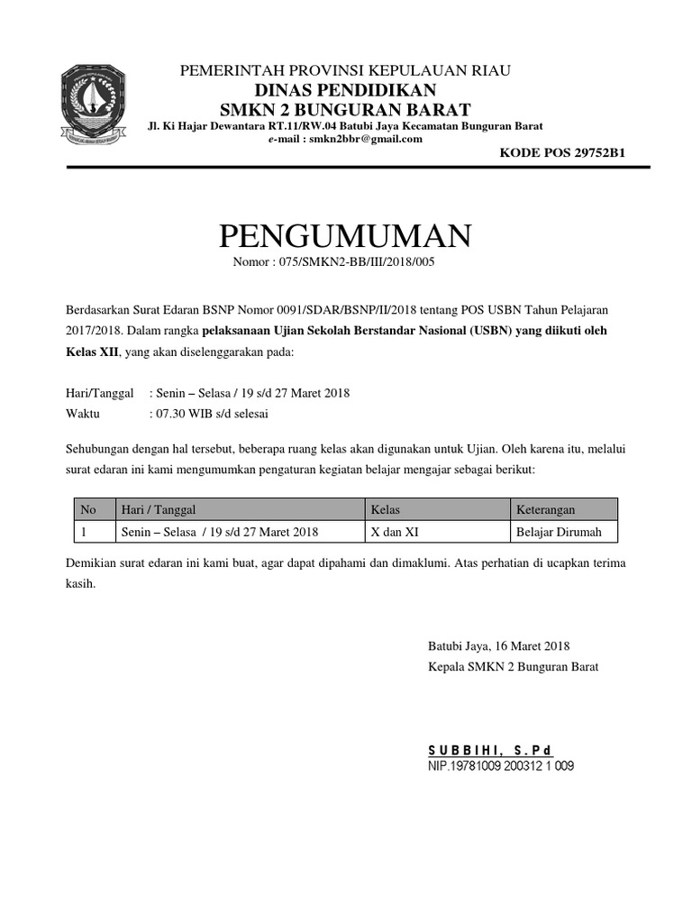 Detail Contoh Surat Edaran Pemberitahuan Libur Nomer 23