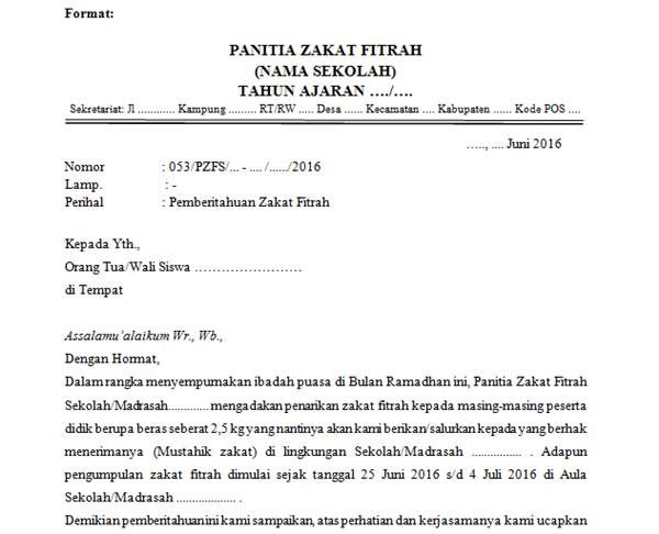 Detail Contoh Surat Edaran Zakat Fitrah Nomer 3