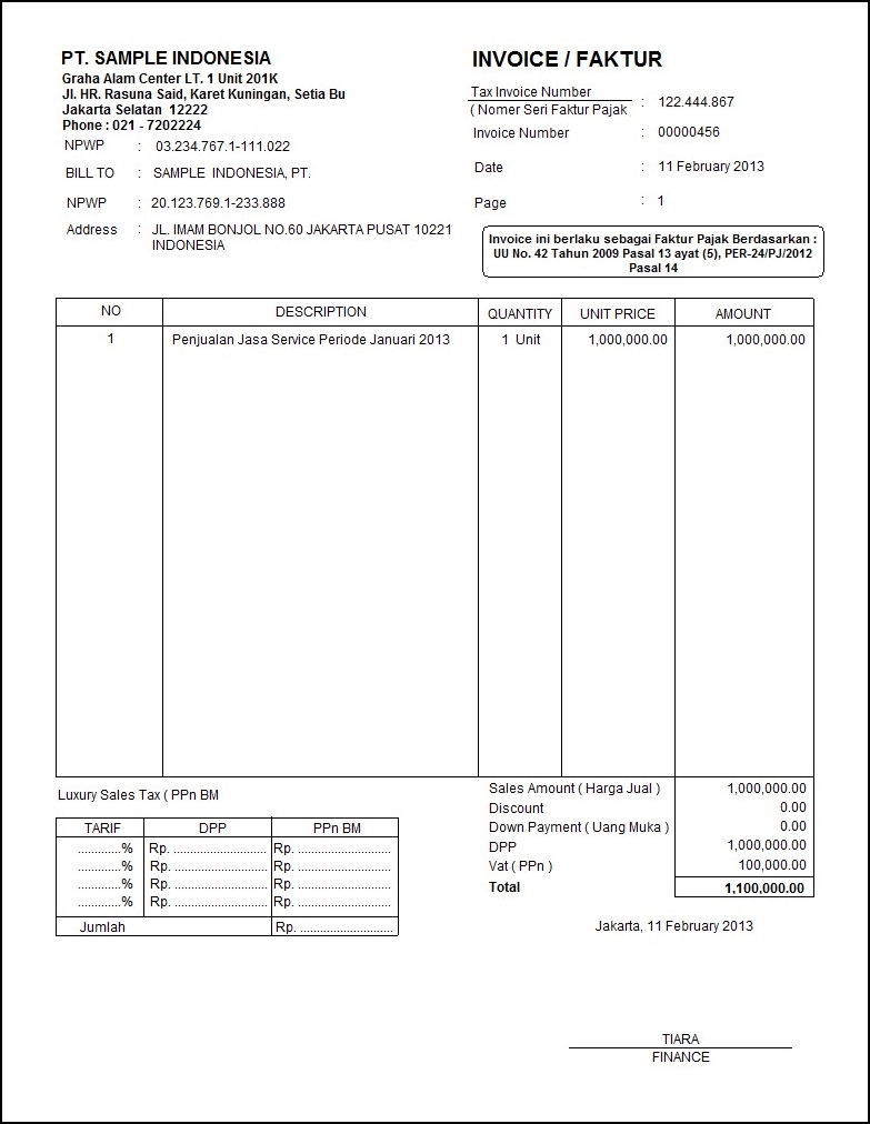 Detail Contoh Surat Faktur Nomer 13