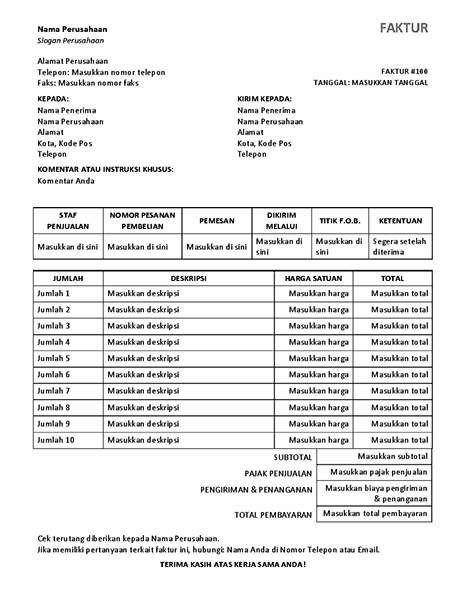 Detail Contoh Surat Faktur Dan Rekening Nomer 17