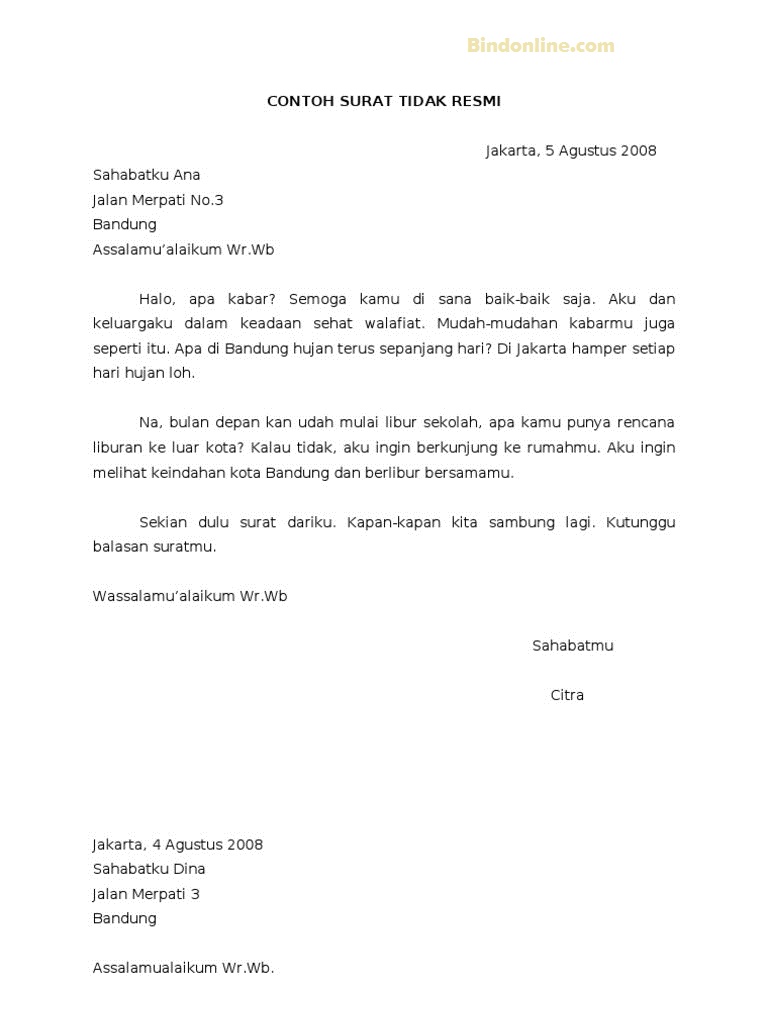 Detail Contoh Surat Formal Dan Informal Nomer 7