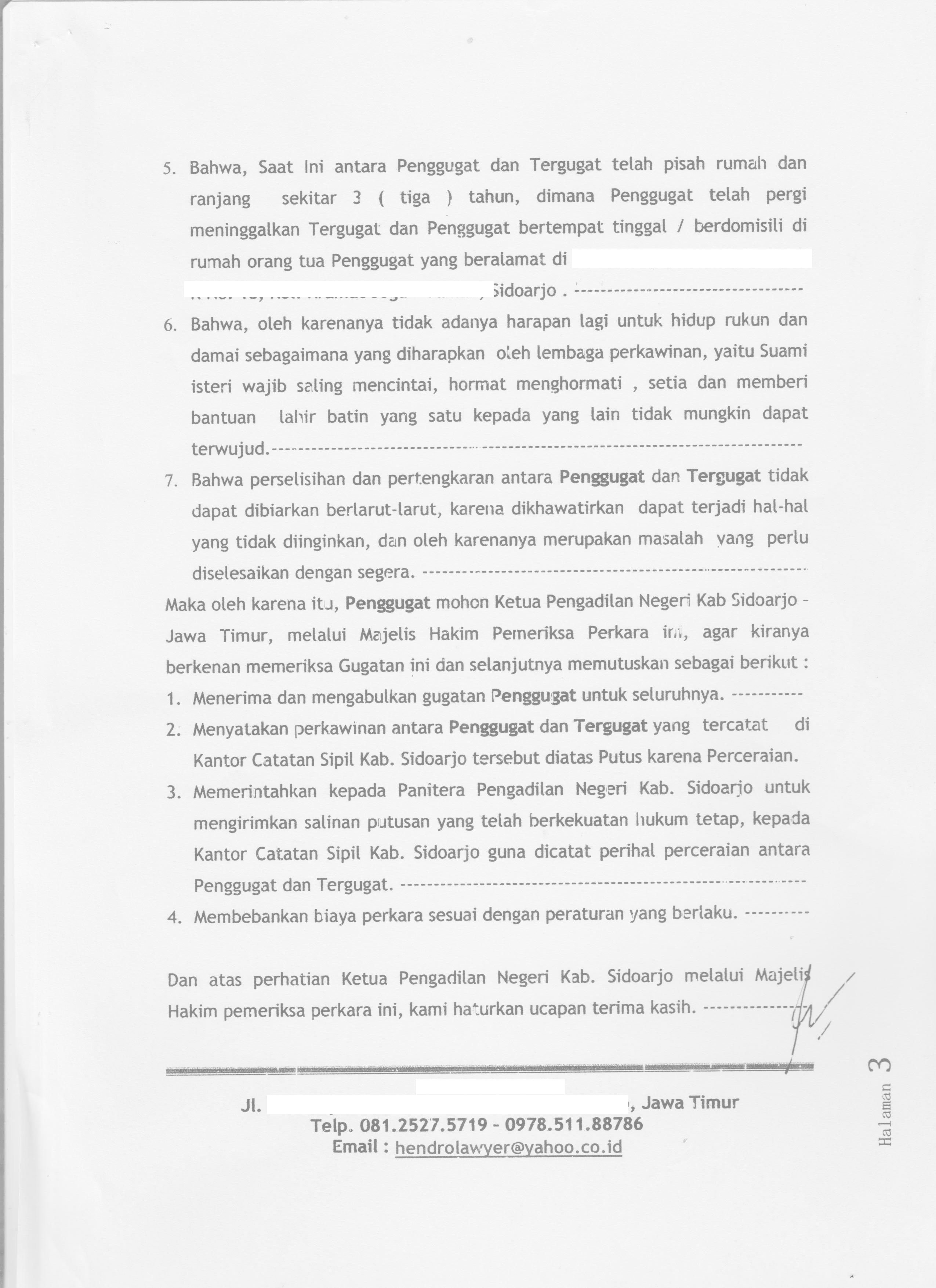 Detail Contoh Surat Gugatan Cerai Karena Suami Selingkuh Nomer 32