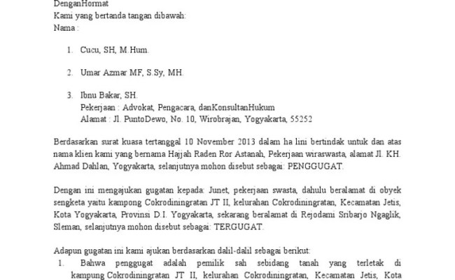 Detail Contoh Surat Gugatan Phi Nomer 43