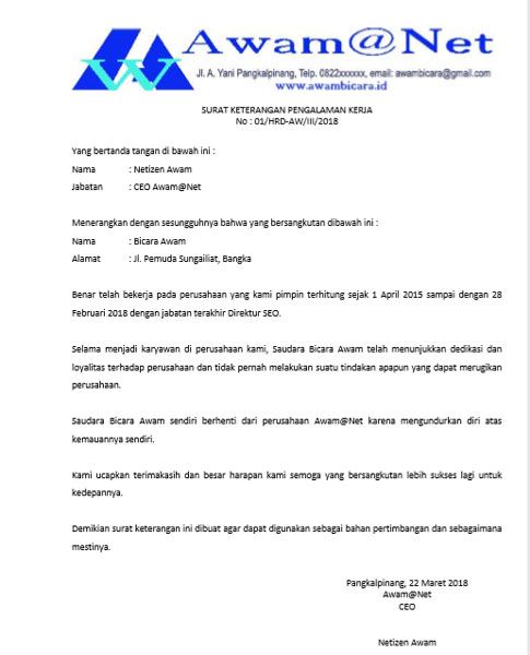 Detail Contoh Surat Habis Kontrak Kerja Nomer 26