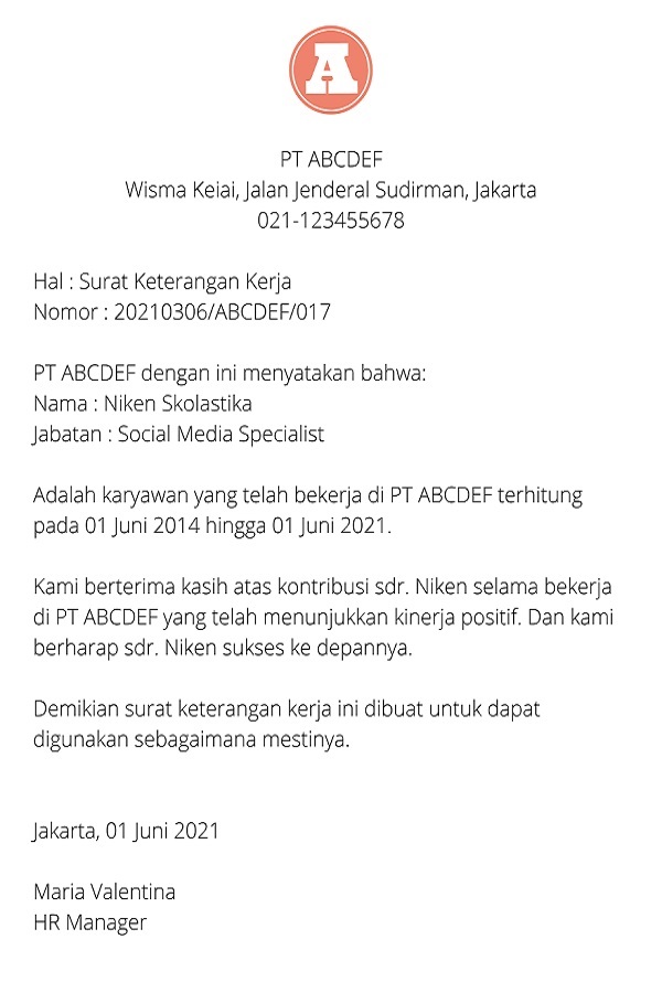 Detail Contoh Surat Habis Masa Kontrak Kerja Nomer 34