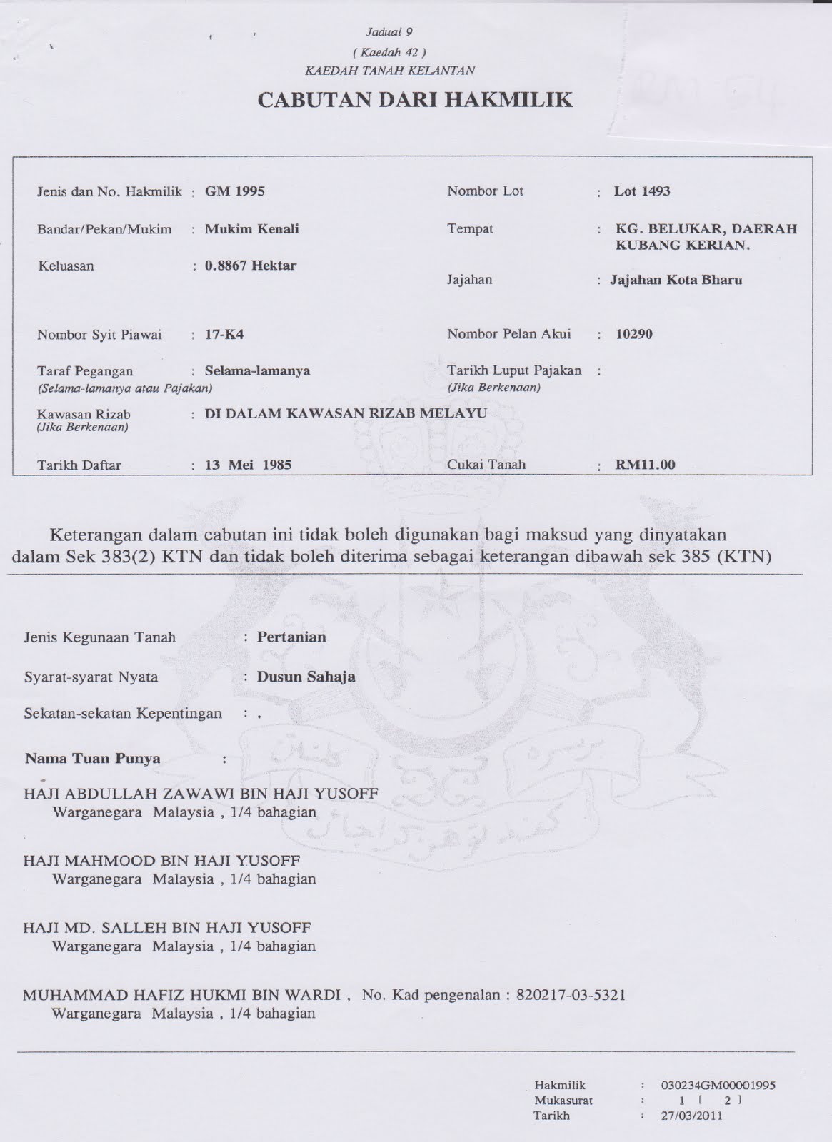 Detail Contoh Surat Hak Milik Tanah Nomer 56