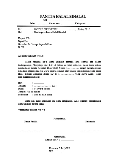 Detail Contoh Surat Halal Bihalal Nomer 4