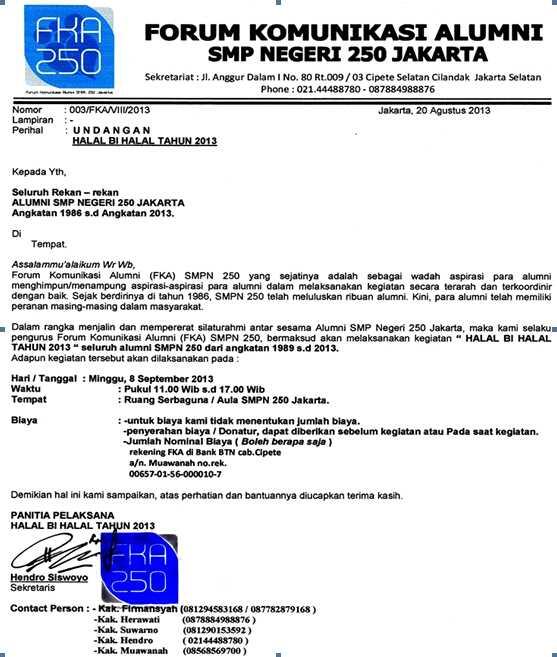 Detail Contoh Surat Halal Bihalal Nomer 42