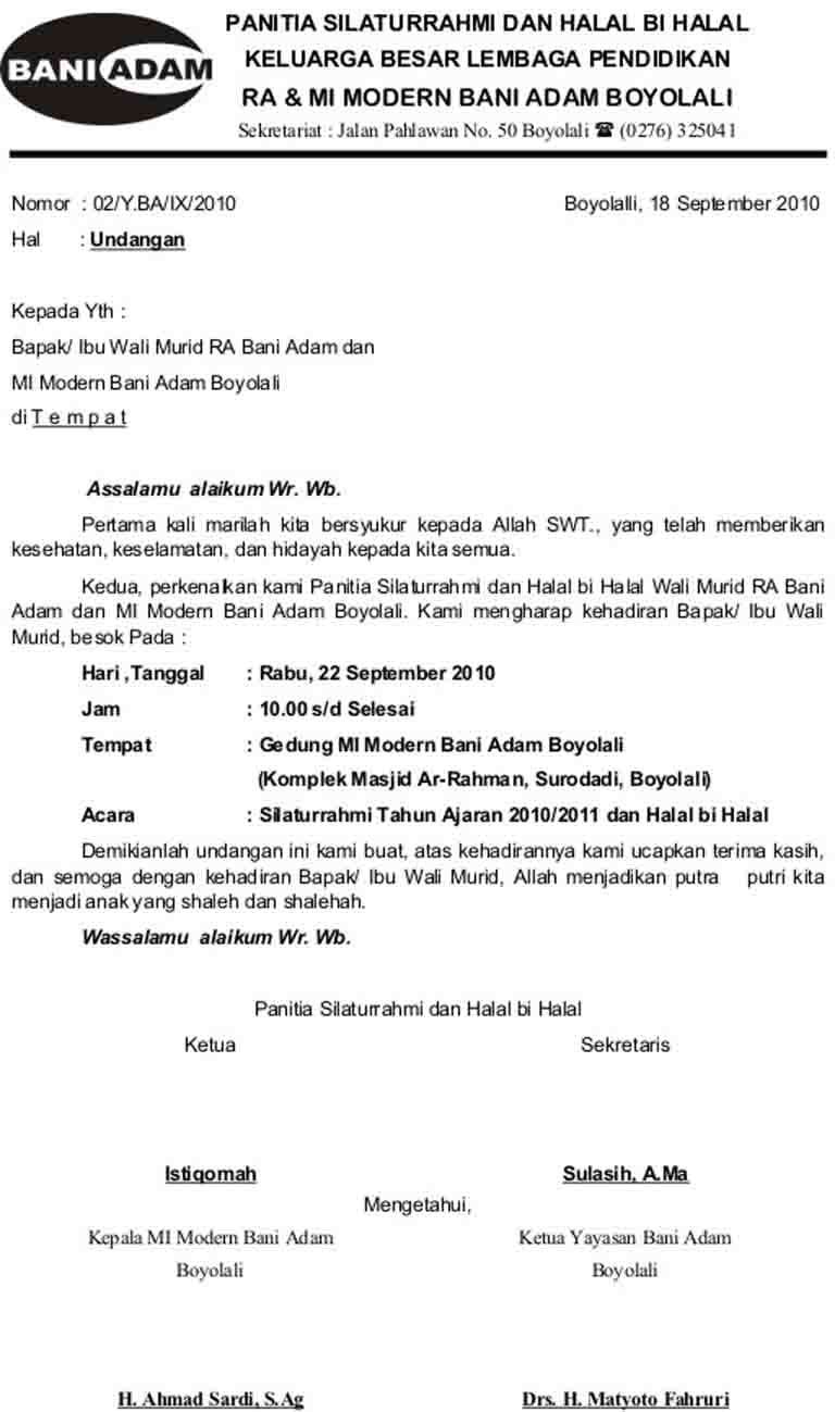 Detail Contoh Surat Halal Bihalal Nomer 8