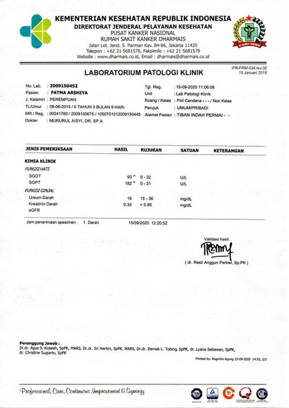 Contoh Surat Hasil Laboratorium Kanker - KibrisPDR