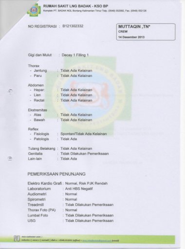 Detail Contoh Surat Hasil Medical Check Up Nomer 23