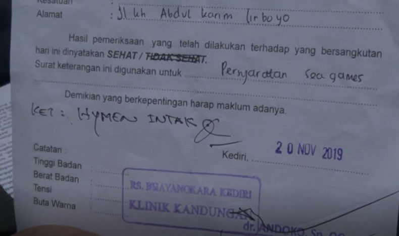 Contoh Surat Hasil Tes Keperawanan - KibrisPDR