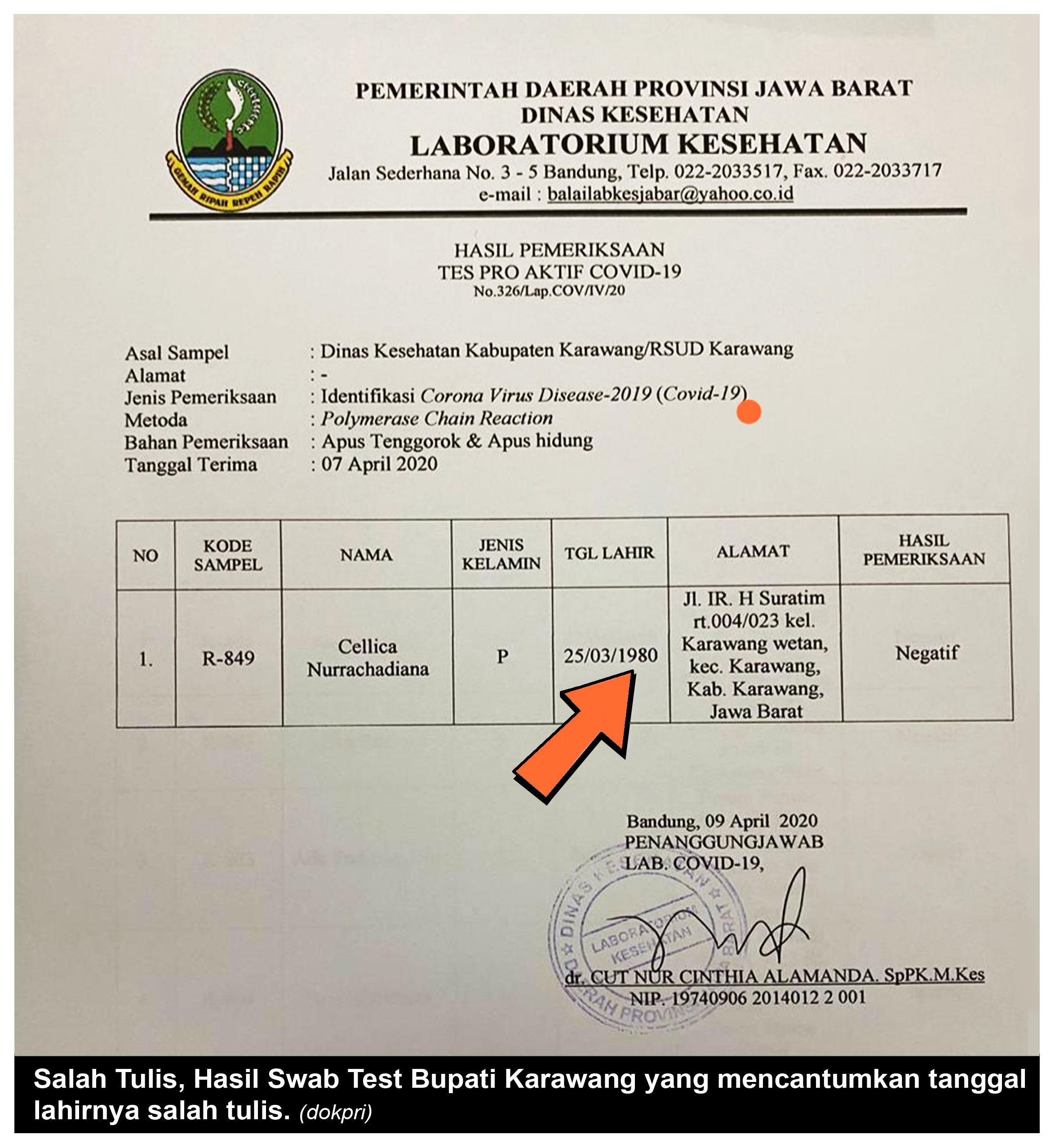 Detail Contoh Surat Hasil Tes Keperawanan Nomer 2