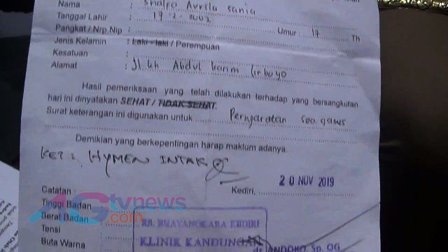 Detail Contoh Surat Hasil Tes Keperawanan Nomer 5