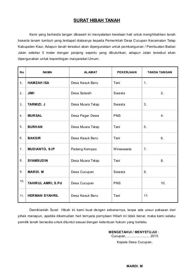 Detail Contoh Surat Hibah Tanah Dan Bangunan Nomer 31