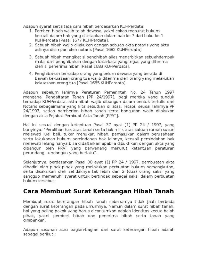 Detail Contoh Surat Hibah Tanah Dan Bangunan Nomer 41