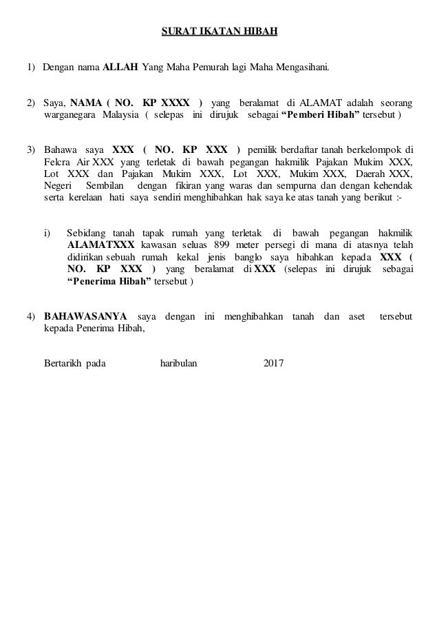 Detail Contoh Surat Hibah Tanah Doc Nomer 35