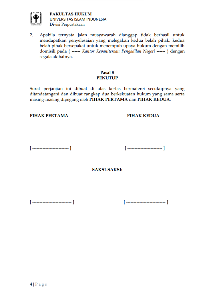 Detail Contoh Surat Hutang Dengan Jaminan Nomer 31