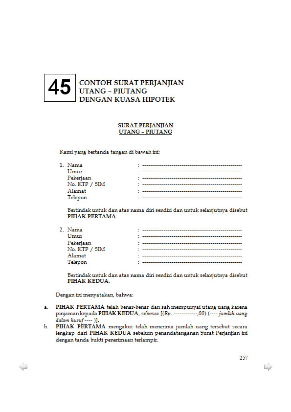 Detail Contoh Surat Hutang Dengan Jaminan Nomer 34