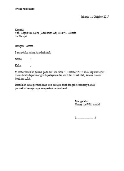 Detail Contoh Surat Ijin Nomer 40