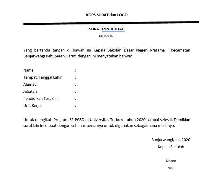 Detail Contoh Surat Ijin Belajar Dari Atasan Nomer 2