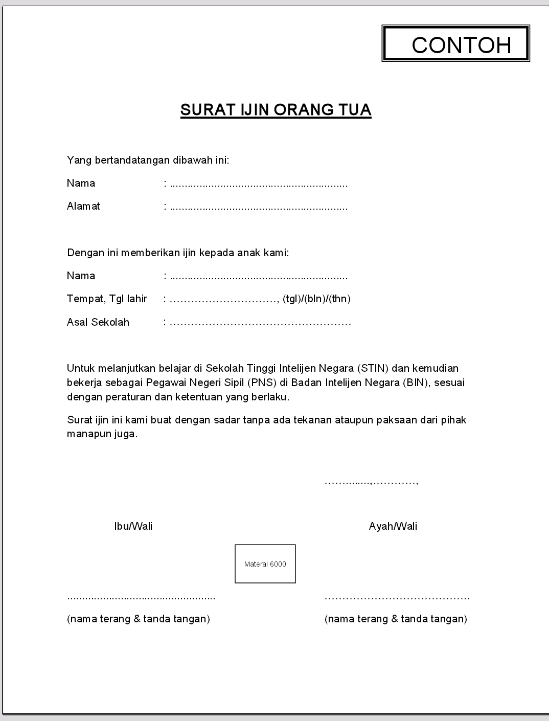 Detail Contoh Surat Ijin Orang Tua Nomer 15